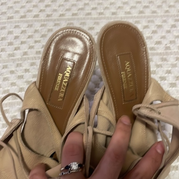 Aquazzura Sexy Thing Wrapped Tan Heels + Dustbag - Picture 11 of 16